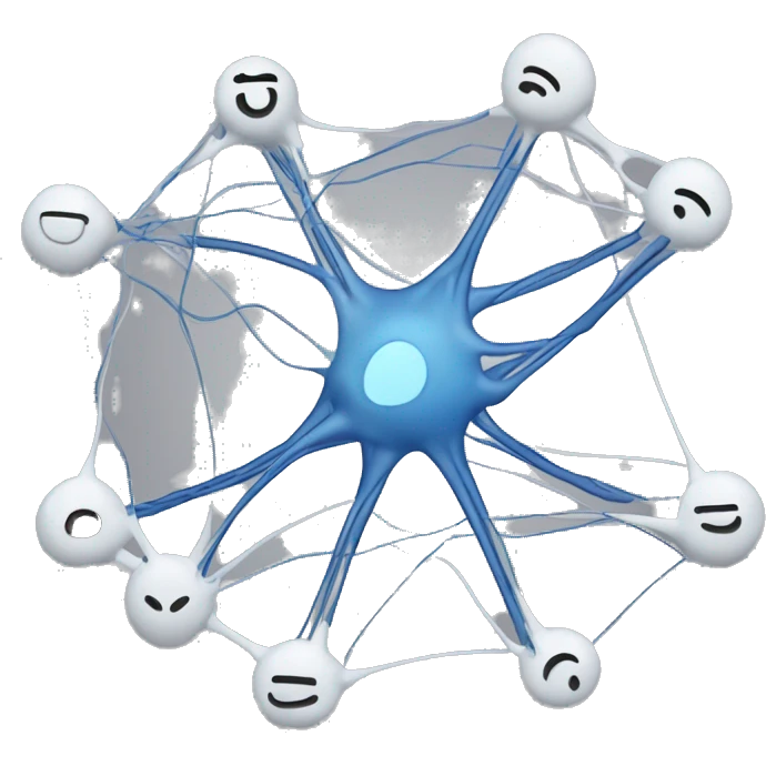 Neural Network Diagram: A graphic depicting interconnected nodes and layers, resembling neurons in the brain emoji