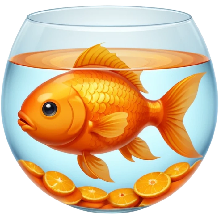 gold fish in a bowl emoji
