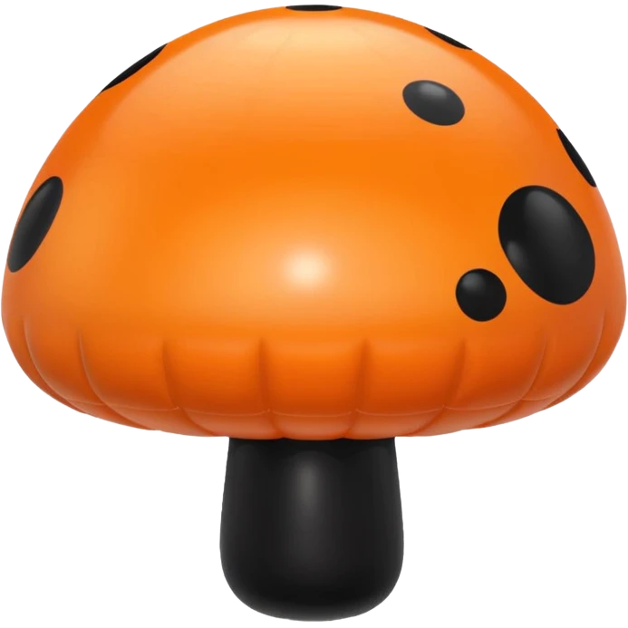   jeff koons style orange and black mushroom inflatable  emoji