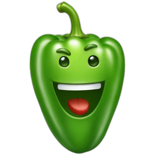 a green pepper being happy emoji