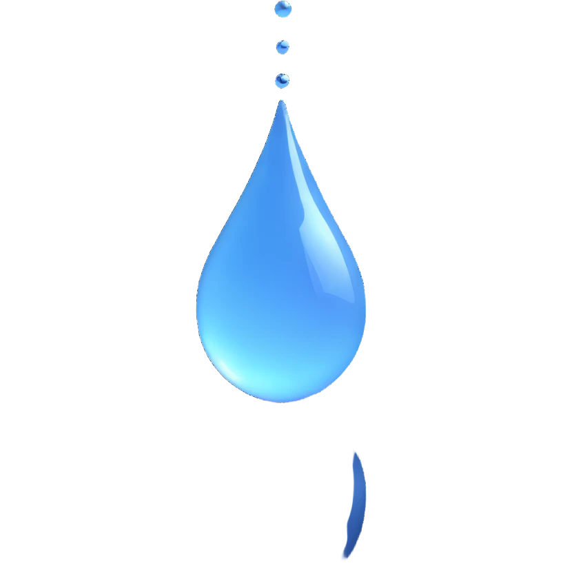 realistic water drop with reflection emoji