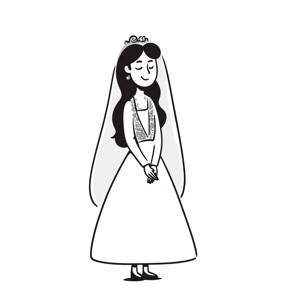 beautiful girl with long hair getting married veil covering face emoji