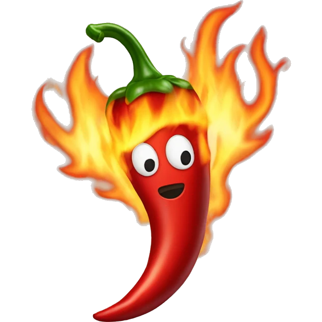 Chili pepper mixed with fire emoji