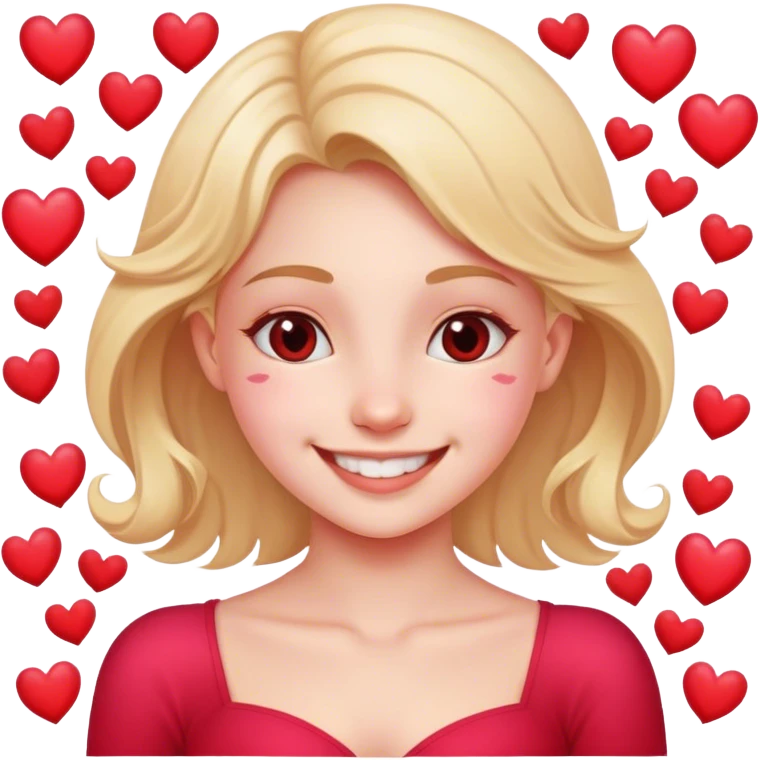 smiling girl with hearts happy Valentine’s Day emoji