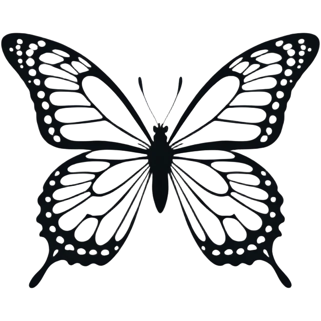 simple black butterfly silhouette emoji