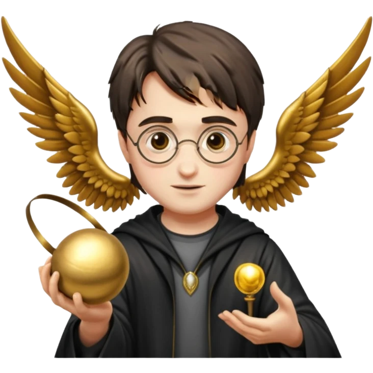 Harry Potter with golden snitch  emoji