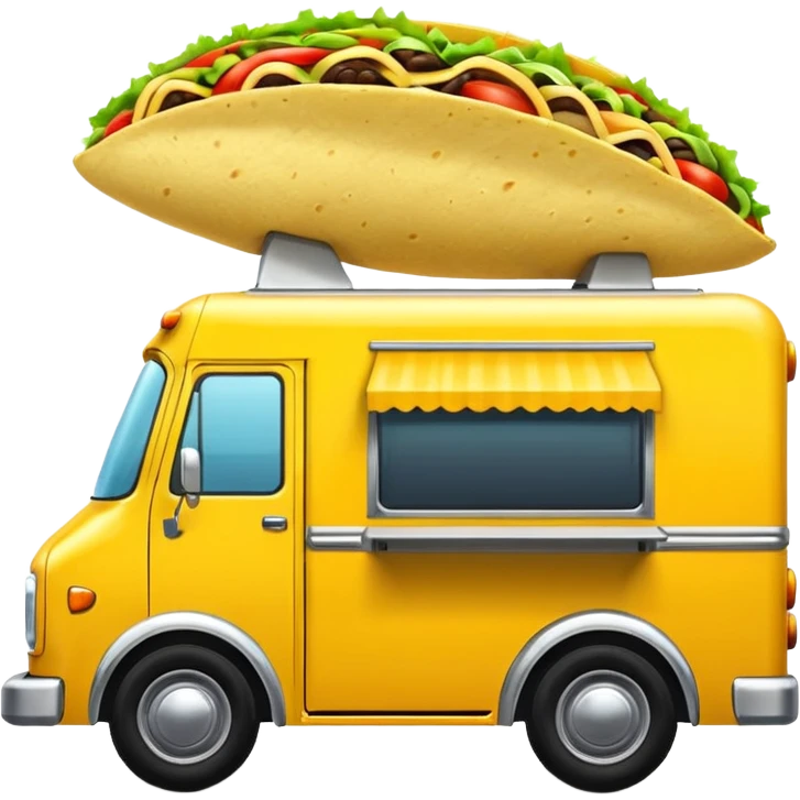yellow tacos truck. emoji