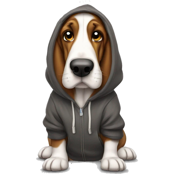 Basset hound in hoodie  emoji