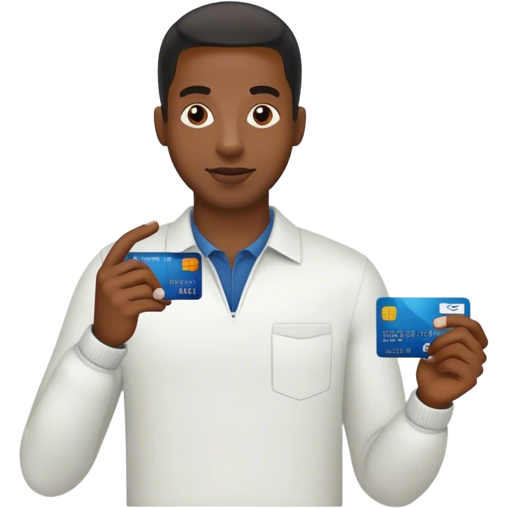 Black male giving debit card emoji