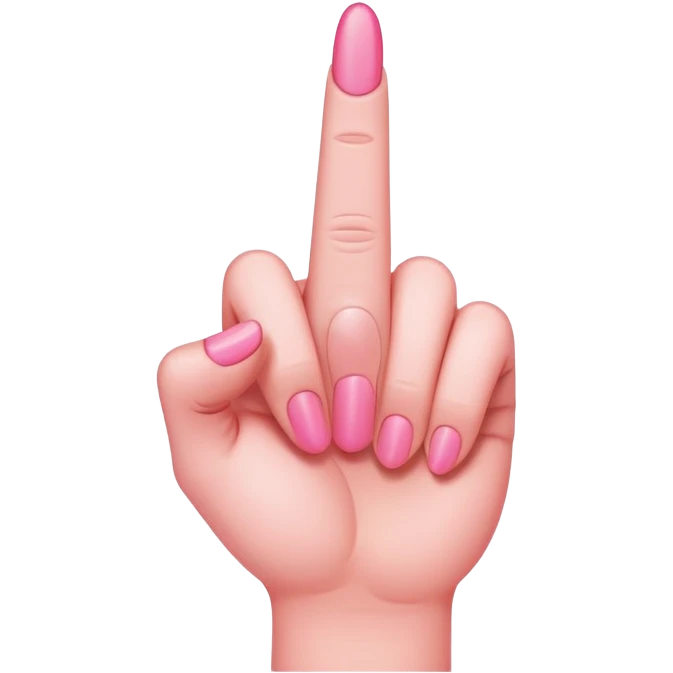 Pink middle finger emoji