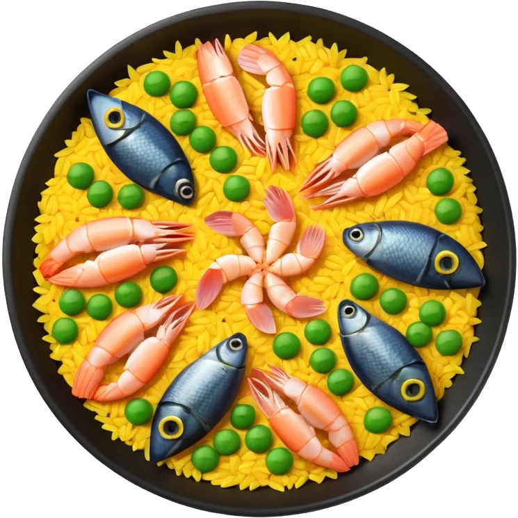 paella emoji, top-down view, bright colors, minimal details emoji