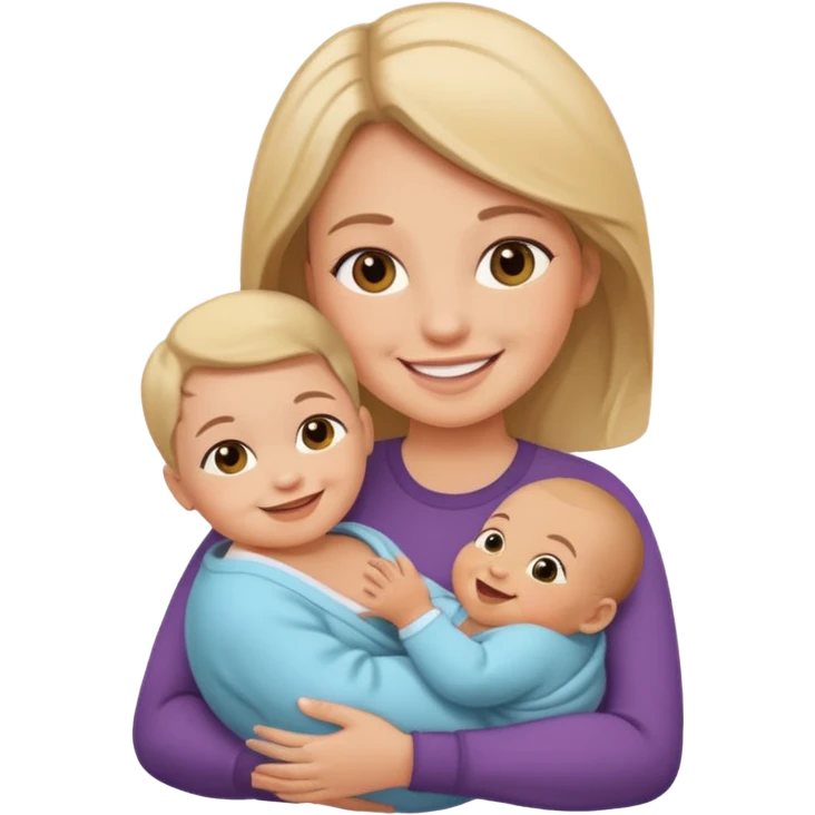 My wife with baby emoji