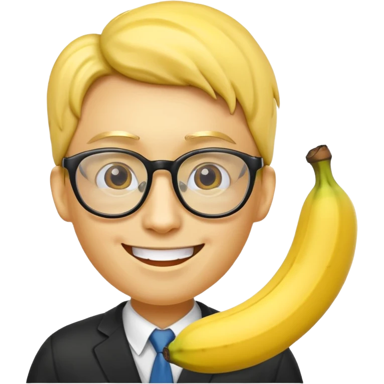 banana human with glasses emoji