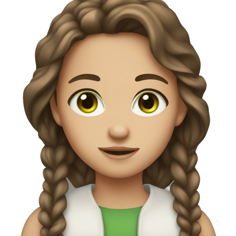 Girl with Brown hair and green eyes  emoji