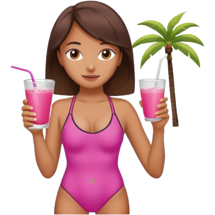 Pool girl pink emoji