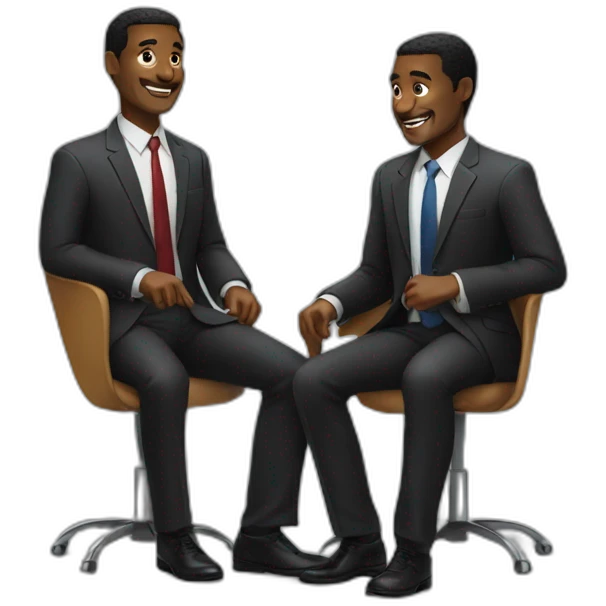 2 black businessmen having a converstion emoji