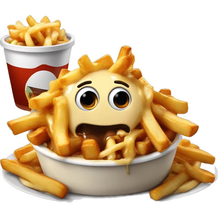 Poutine qui mange une poutine  emoji