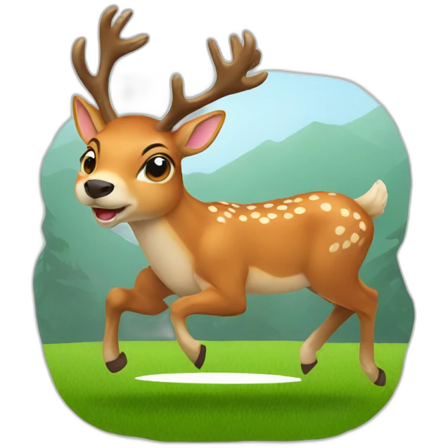 Deer playing rugby emoji