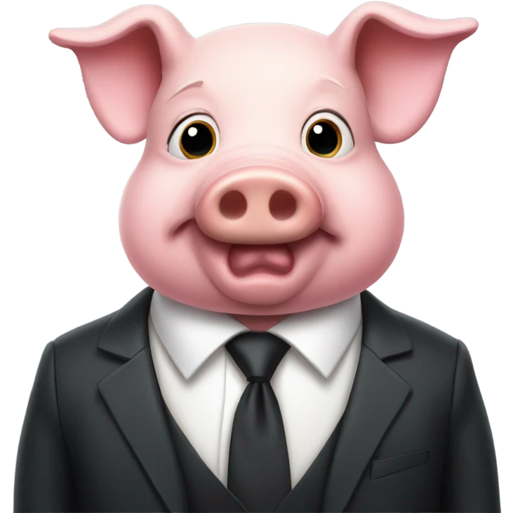pig wearing suit emoji