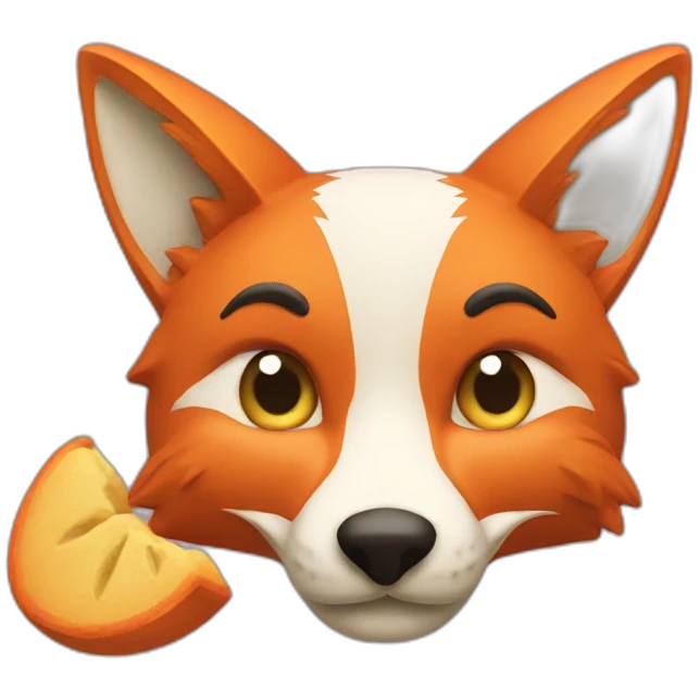 fox eating a "404" text emoji