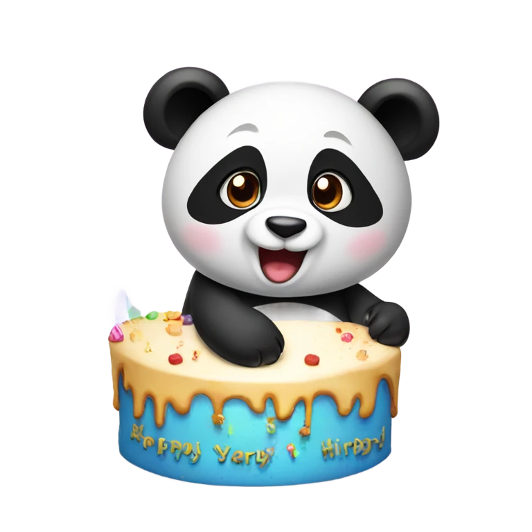 Cute panda wishing happy Birthday  emoji