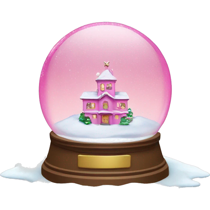 Pink snow globe emoji