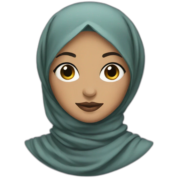 Hijabi with a face tattoo emoji
