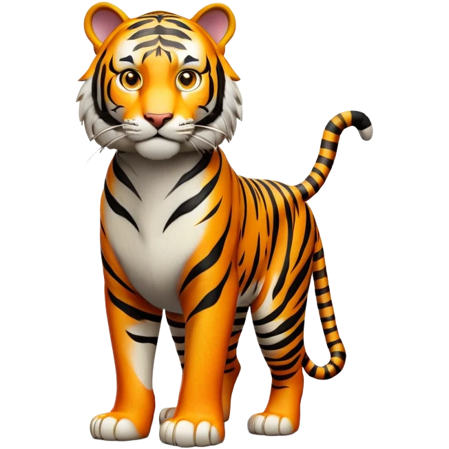 cinematic-tiger-realistic-full-body-standing-emoji,-massive-striped-frame-exuding-power-and-grace,-bold-orange-fur-with-thick-black-stripes,-head-tilted-dramatically,-piercing-yellow-eyes-focused-intensely,-simplified-yet-realistic-focused-features,-highly-detailed,-glowing-with-an-almost-sarcastic-glow emoji