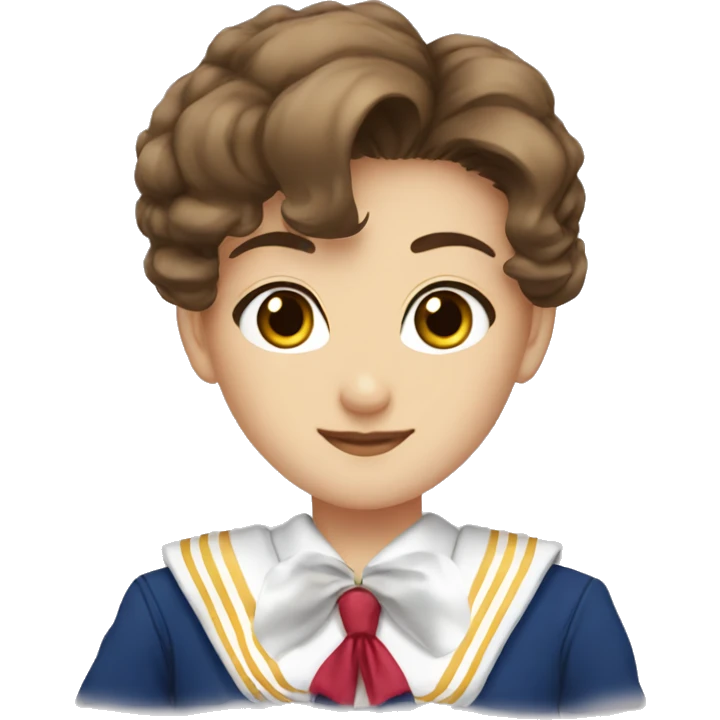 Sailor Moon with brown hair and brown eyes emoji