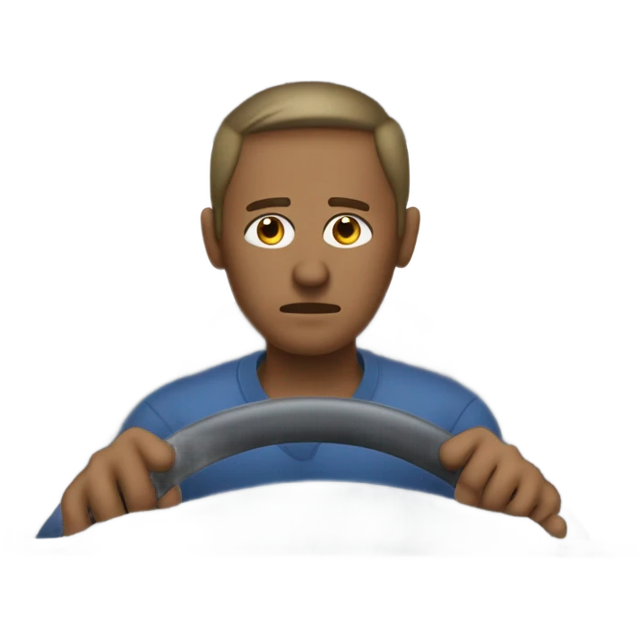Tired person while driving a car emoji
