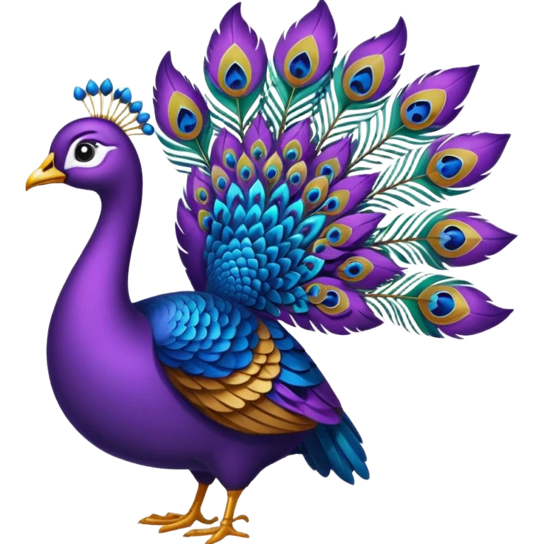 pluma de pavo real morada emoji