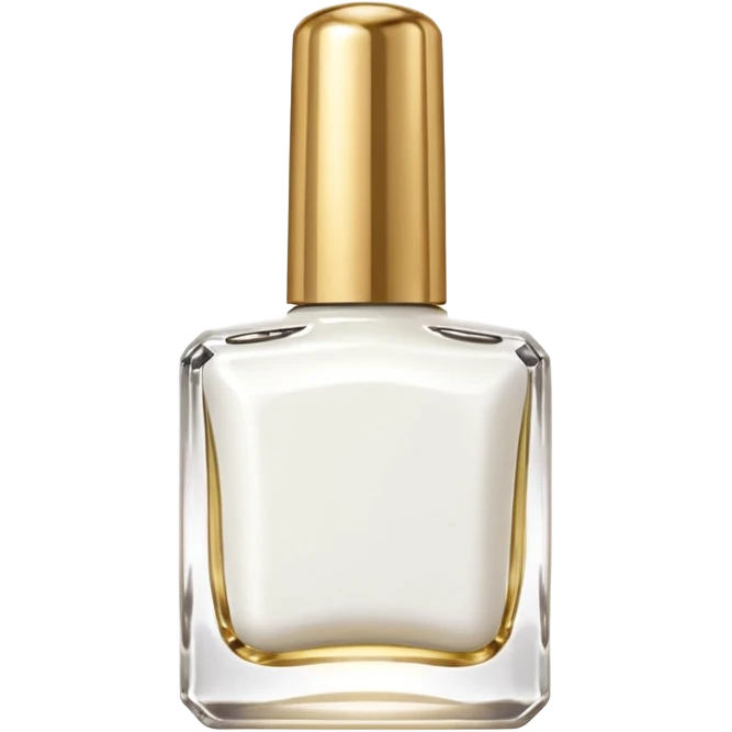 White nail polish in a square bottle with gold lid  emoji