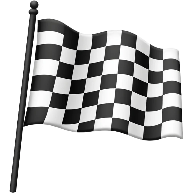 iOS-style emoji of a checkered flag, similar to the one used in Formula 1 emoji