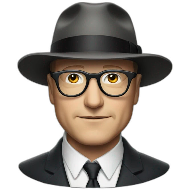 Raymond Reddington from "The Blacklist", old, glasses emoji