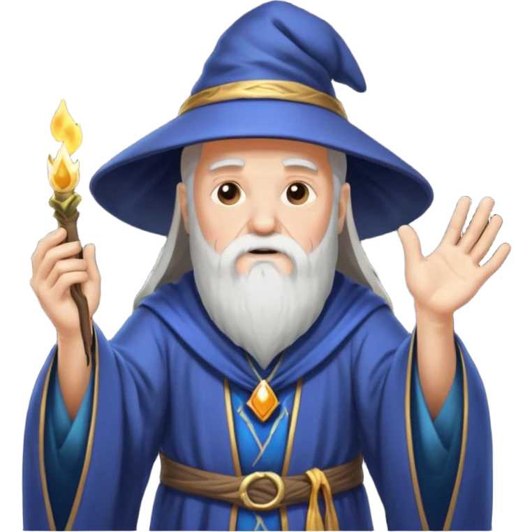 old wizard casting spells emoji