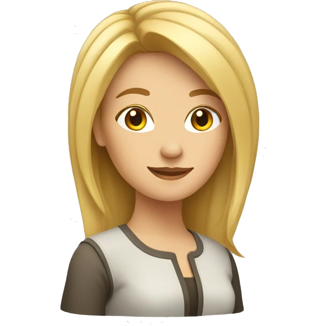 mujer rubia de pelo saludando emoji