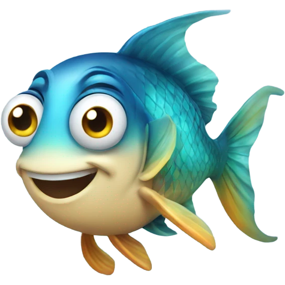 A happy fish emoji