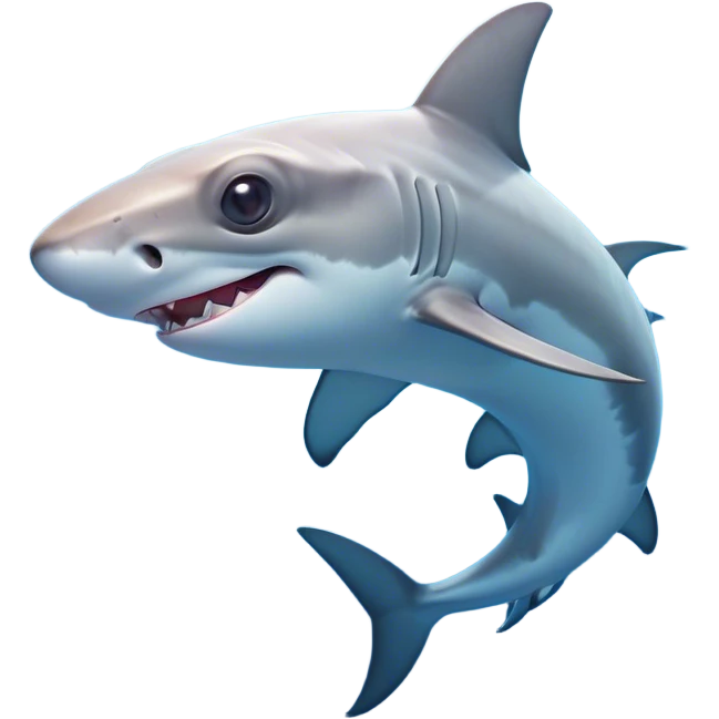 Cinematic Cute Hammerhead Shark Portrait Emoji, Head tilted playfully and inquisitively, with a charming, distinctive hammer-shaped head and wide, expressive eyes on either side, a sleek, smooth body accented by gentle fin curves, Simplified yet irresistibly adorable features, highly detailed, glowing with a soft, inviting ocean glow, high shine, affectionate and lively, stylized with a touch of whimsical marine charm, soft glowing outline, capturing the essence of a mischievous yet endearing hammerhead that seems as if it could swim out of the screen into your heart! emoji