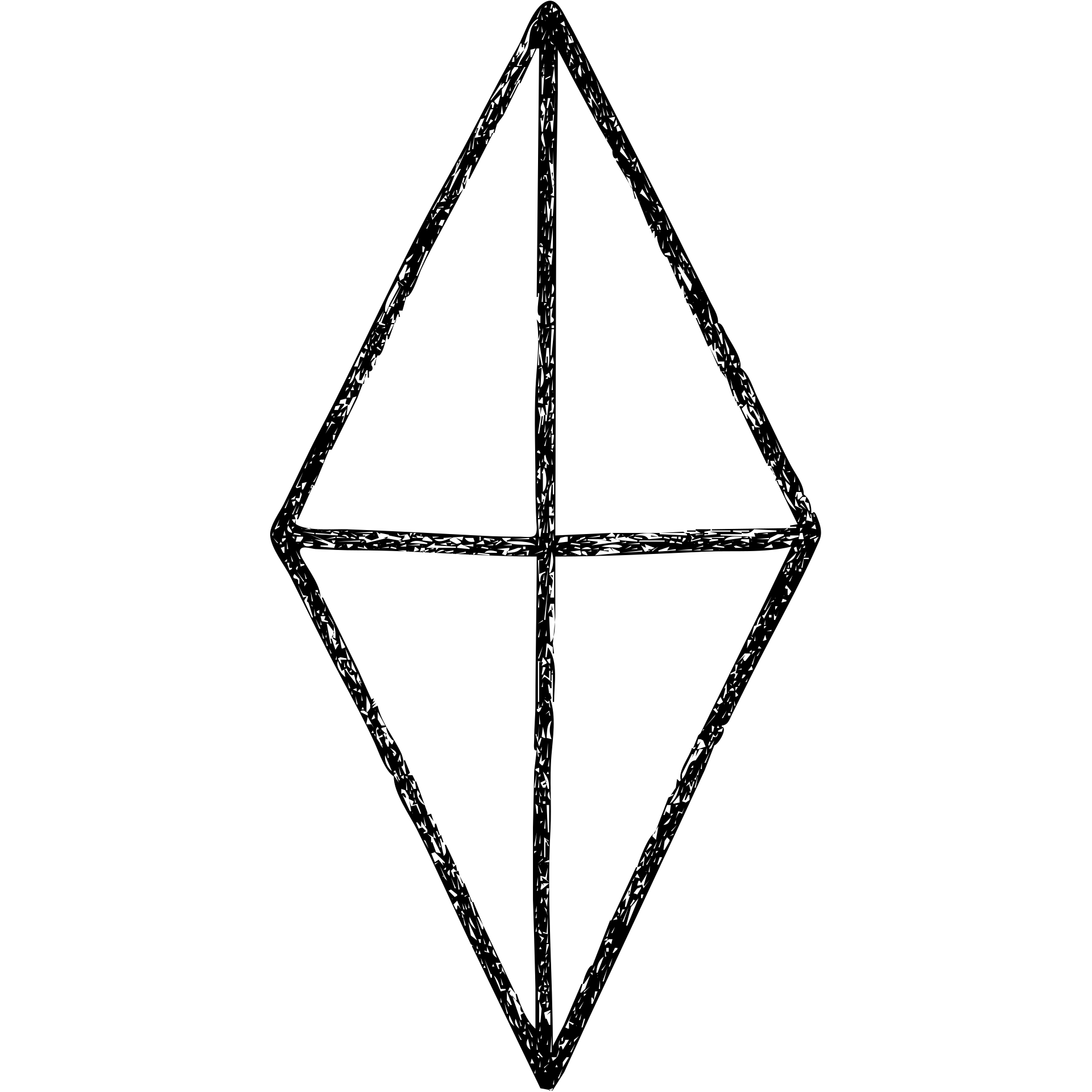 hand-drawn outlined orange The Sims diamond (Plumbob) icon emoji