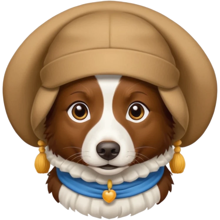 brown border collie with Uyghur Bonnet emoji