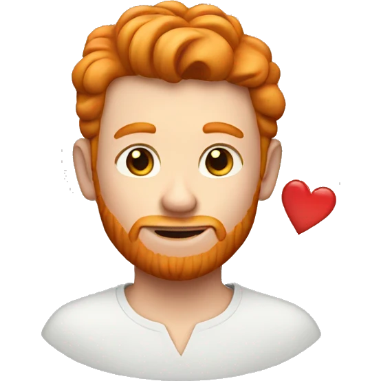 Ginger man with heart emoji