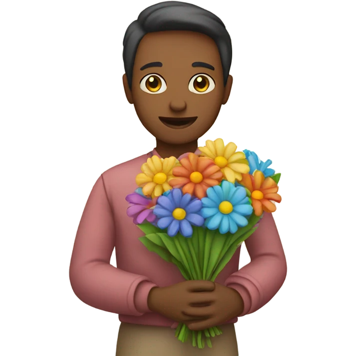 Holding flowers emoji