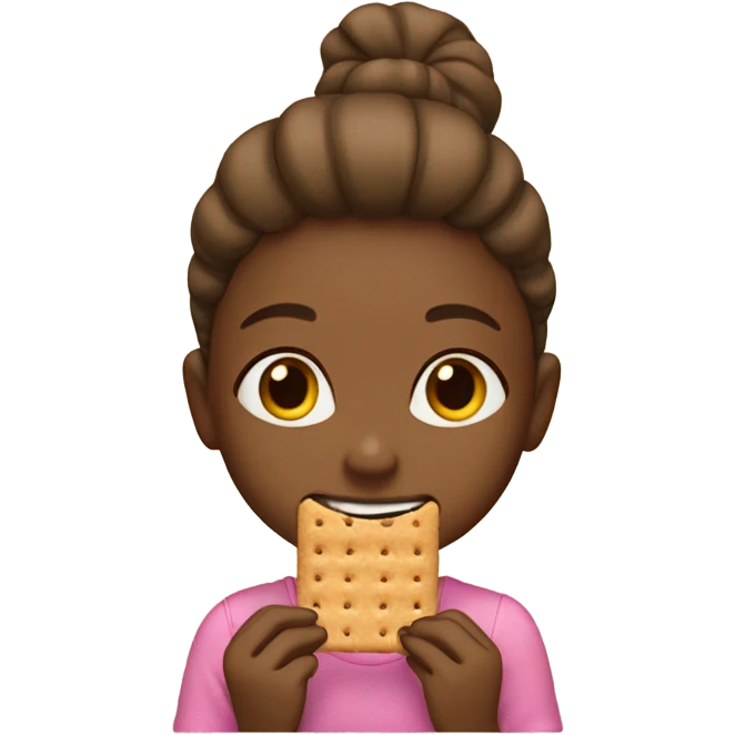 Girl eating graham crackers  emoji