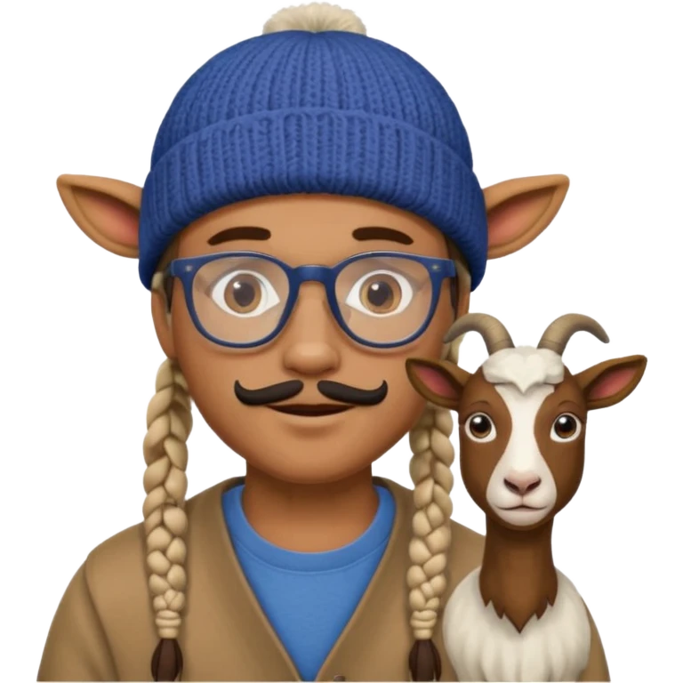 man with braids glasses beanie and goat beard emoji