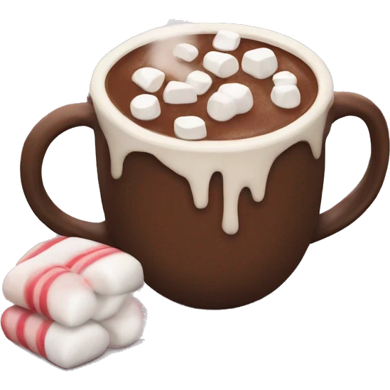 Hot chocolate with marshmallows Christmas themed  emoji