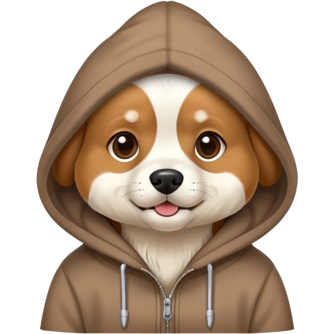 Dog wearing hoodie emoji