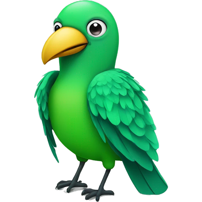 Green tropical bird with surgical scrubs on emoji