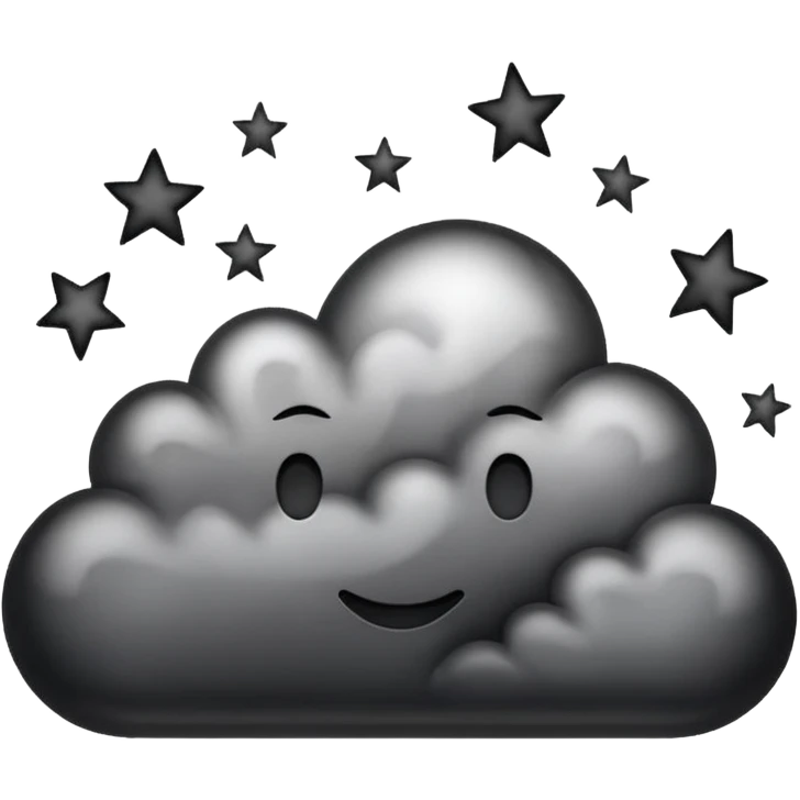 Black cloud with few shiny stars emoji