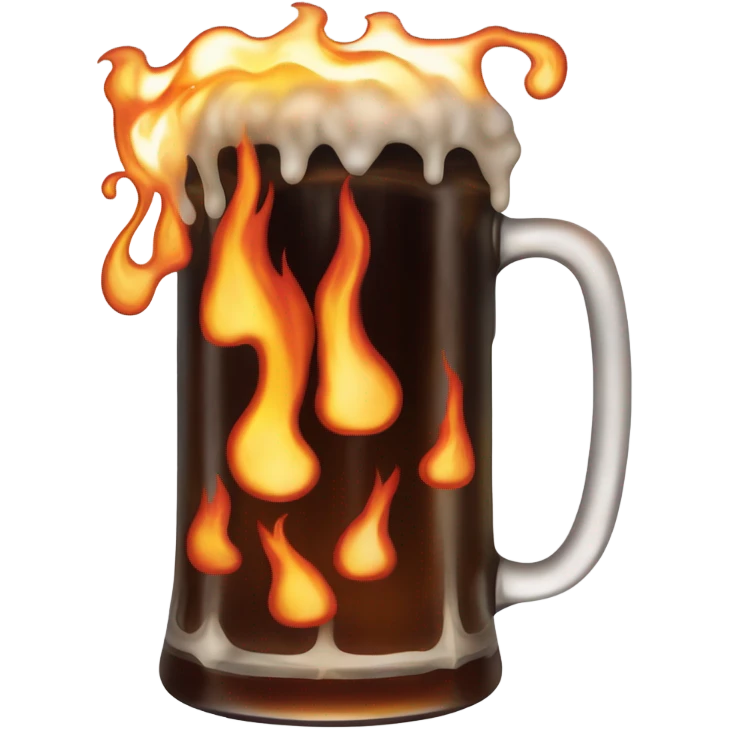 Mug rootbeer on fire  emoji