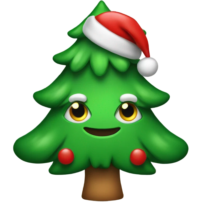 Christmas tree with Santa hat emoji